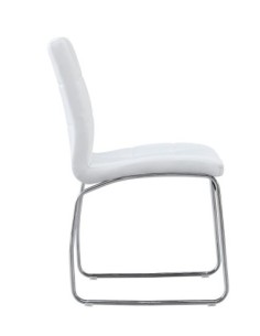 Silla BERTA, cromada, similpiel blanca 2