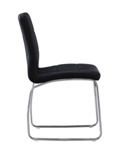 Silla BERTA, cromada, similpiel negra 2