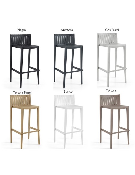 Taburete CHOPIN 99, apilable, polipropileno blanco