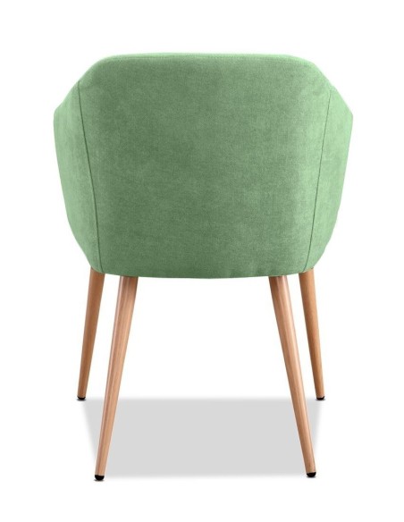 Sillón LART, metal, tapizado tejido linen verde claro