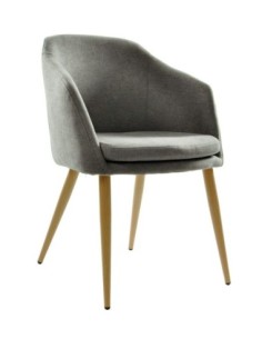 Sillón LART, metal, tapizado tejido linen gris oscuro