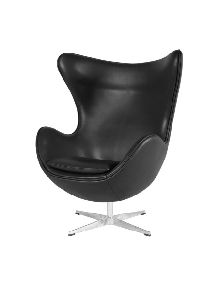 Sillón EG (TE), fibra de vidrio, basculante, tapizado similpiel negra