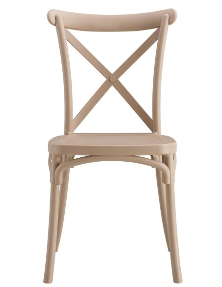 Silla CORFÚ, apilable, tratamiento anti UV, polipropileno tórtora