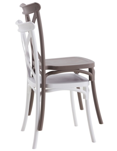 Silla CORFÚ, apilable, tratamiento anti UV, polipropileno tórtora