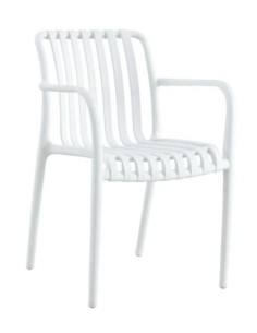 Sillón SALER, apilable, polipropileno blanco