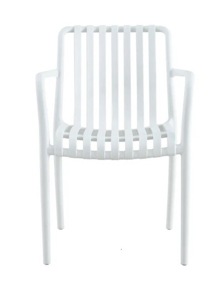 Sillón SALER, apilable, polipropileno blanco