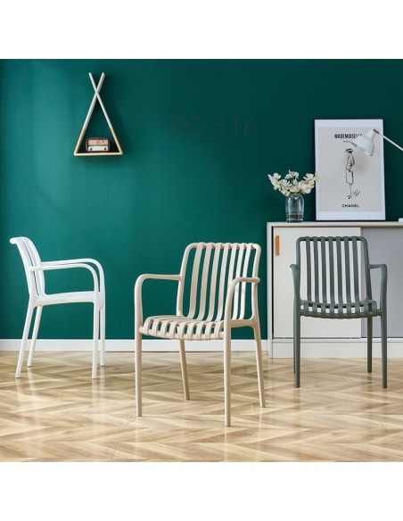 Sillón SALER, apilable, polipropileno blanco