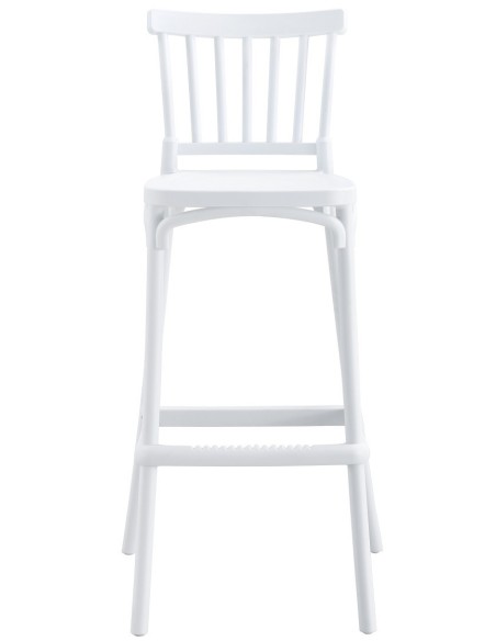 Taburete MILOS, tratamiento anti UV, polipropileno blanco