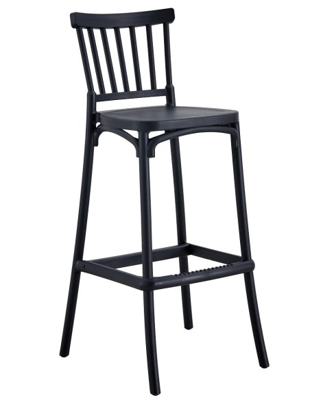 Taburete MILOS, tratamiento anti UV, polipropileno antracita