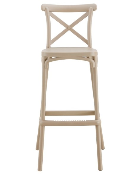 Taburete CORFÚ, tratamiento anti UV, polipropileno tórtora