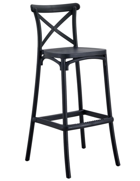 Taburete CORFÚ, tratamiento anti UV, polipropileno antracita