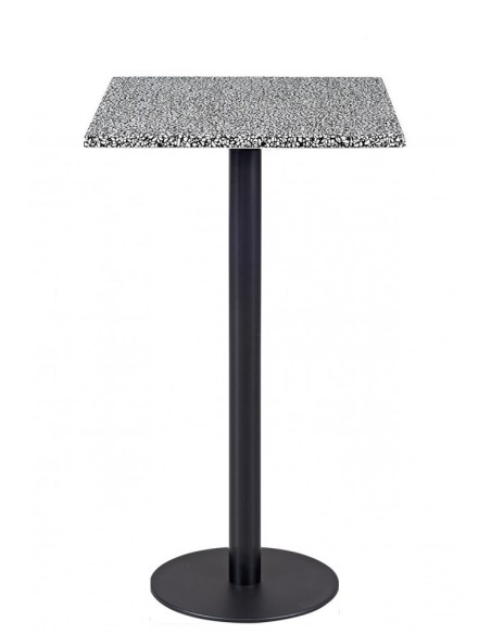 Mesa alta BOMBAY, negra, base de 110 cms y tapa de 60x60 cms. Color a elegir