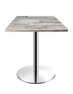 Mesa BENAMARA, acero inoxidable, base de 72 cms y tapa 60x60 cms. Color a elegir
