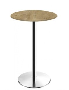 Mesa alta BENAMARA, acero inoxidable, base de 110 cms y tapa 60 cms. Color a elegir