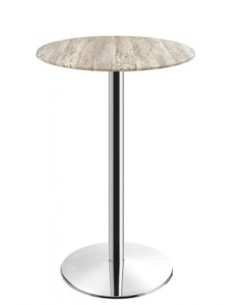 Mesa alta BENAMARA, acero inoxidable, base de 110 cms y tapa 60 cms. Color a elegir 2