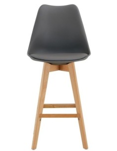 Taburete TORRE (SU), madera, gris oscuro, cojín gris oscuro 2