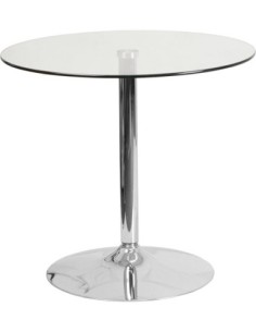 Mesa BERNIE 70R, cromada, cristal templado 70 cms diámetro