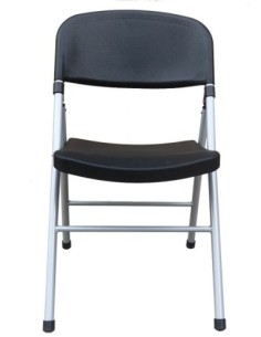Silla BEACH, plegable, metal plata, polipropileno negro 2