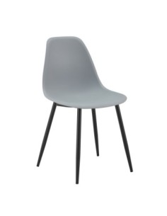 Silla CLUNY, metal negro, polipropileno gris