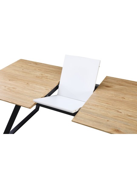 Mesa BÉRGAMO, extensible, metal, DM bilaminado,160 ~ 200x90 cms