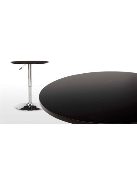 Mesa MABEL, graduable, tapa soft negra, 70 cms de diámetro