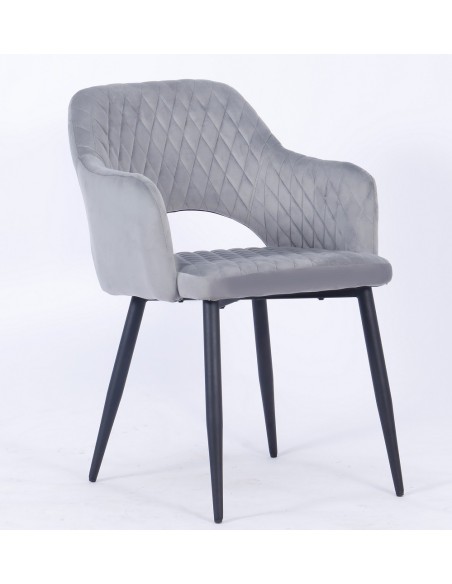 Sillón HONORIO, metal, tapizado velvet 19 gris