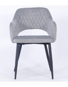 Sillón HONORIO, metal, tapizado velvet 19 gris 2