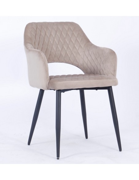 Sillón HONORIO, metal, tapizado velvet 8 marrón visón