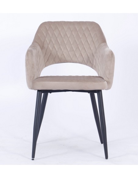 Sillón HONORIO, metal, tapizado velvet 8 marrón visón