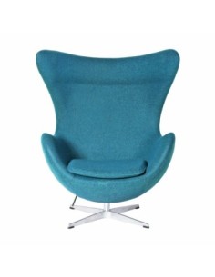 Sillón EG (TE), fibra de vidrio, basculante, tapizado cachemir turquesa 2