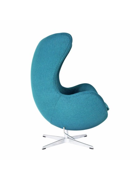 Sillón EG (TE), fibra de vidrio, basculante, tapizado cachemir turquesa