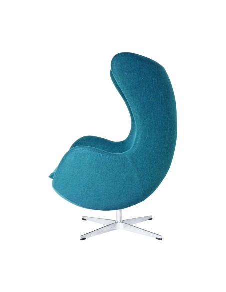 Sillón EG (TE), fibra de vidrio, basculante, tapizado cachemir turquesa