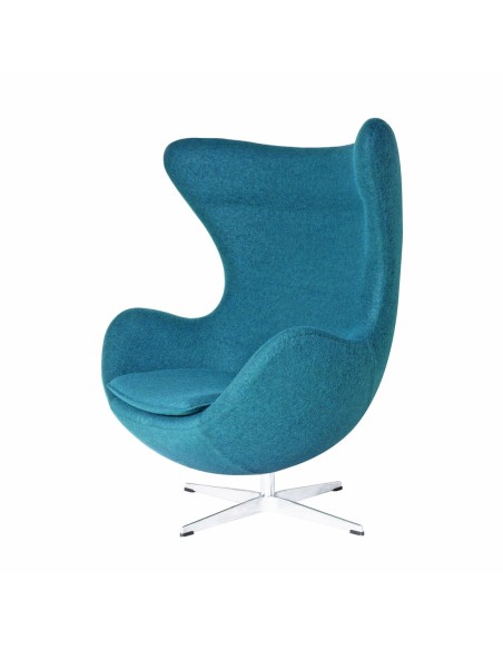 Sillón EG (TE), fibra de vidrio, basculante, tapizado cachemir turquesa