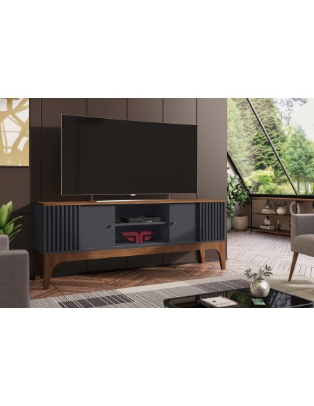 Mueble TV FLORENCIA, grafito y matte, 160 cms.