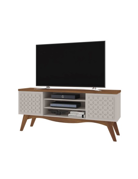 Mueble TV LIZ, blanco roto y matte, 160 cms.
