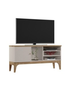 Mueble TV VENEZA, blanco roto y cedro, 136 cms.