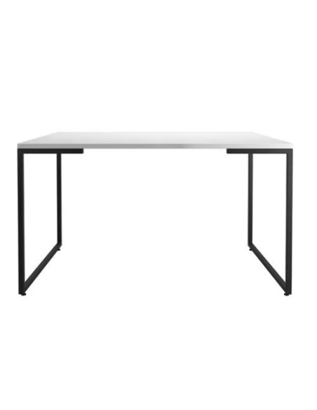 Mesa PORTO 135, metal negro, tapa MDP color blanco, 135 x 90 cms