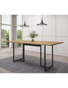 Mesa PRIME 25, metal negro, tapa MDP color avellana, 180 x 90 cms 2
