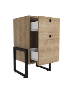 Cajonera WOLLY, multiusos, metal negro, 2 cajones, MDP miel 2