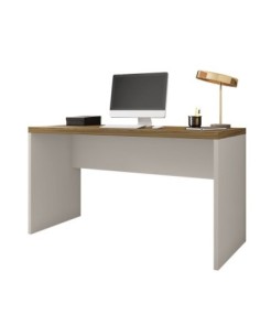 Mesa de oficina STUDIO 136, bilaminado miel y cacao, 136 x 60 cms