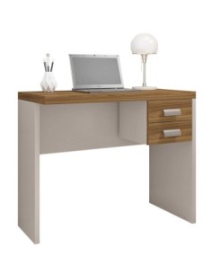 Mesa de oficina STUDIO 90, 2 cajones, bilaminado miel y cacao, 90 x 45 cms