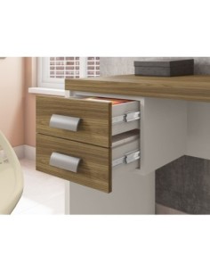 Mesa de oficina STUDIO 90, 2 cajones, bilaminado miel y cacao, 90 x 45 cms 2