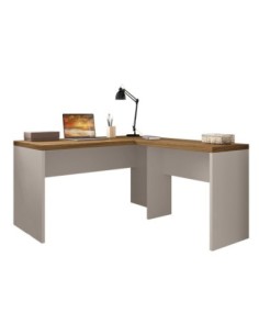 Mesas de oficina STUDIO 136 y STUDIO 90, bilaminado miel y cacao, 136 x 150 cms