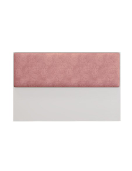 Cabecero tapizado UNI 160, MDP blanco, tejido velvet rosa, 160x5x90 cms