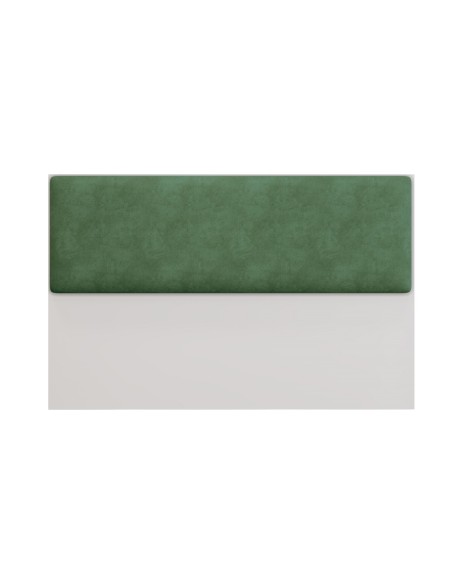 Cabecero tapizado UNI 160, MDP blanco, tejido velvet verde, 160x5x90 cms