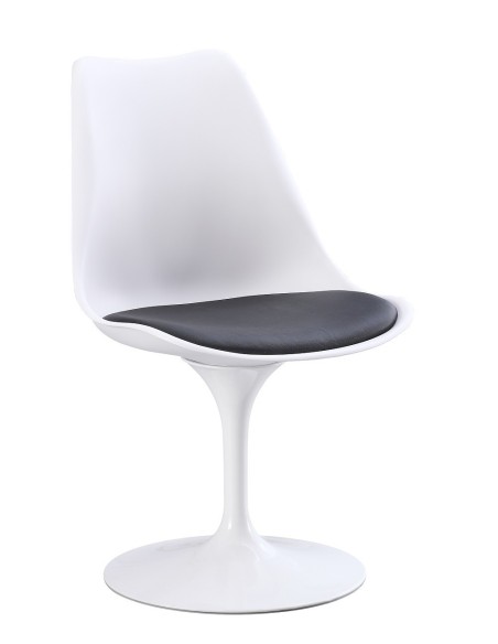 Silla TUL MT, metal, polipropileno blanco, cojín negro