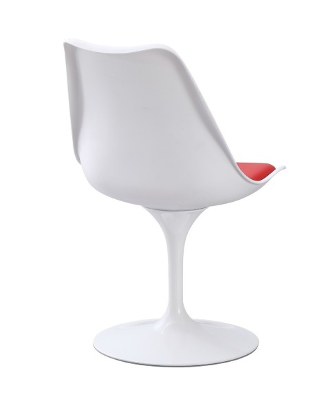 Silla TUL MT, metal, polipropileno blanco, cojín rojo
