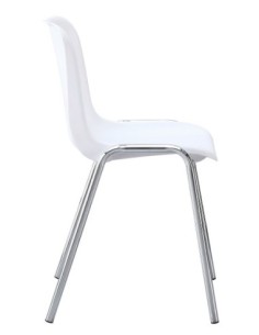 Silla CARCASA, apilable, cromada, polipropileno blanco 2
