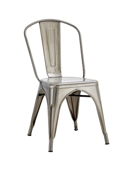 Silla TOL EK BRUSHED, acero, plata