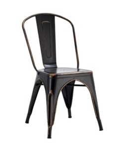 Silla TOL EK VINTAGE, acero, negra